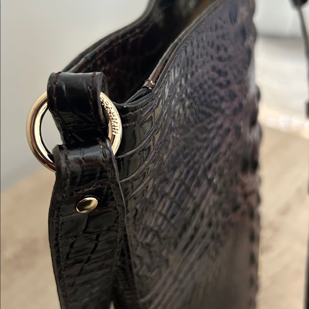 Brahmin Brown Leather Handbag has a burgundy undertone. Great Condition - Picture 4 of 7